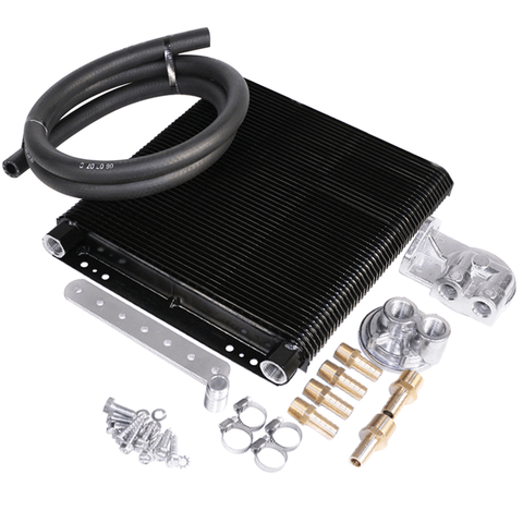 96-Plate Oil Cooler Kit w/Bypass Adapter - AA Performance Products
