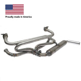 Tri Mil Exhaust, Single Glass-Pak for Bug, Raw Steel Finish with Chrome Tip