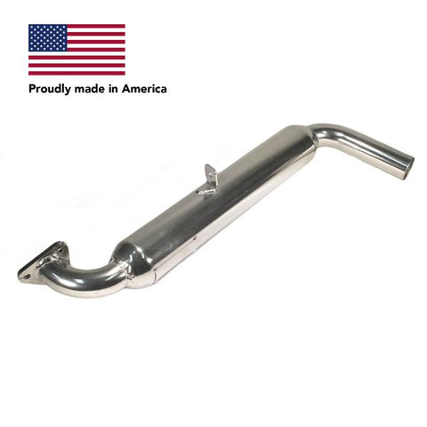 Tri Mil Muffler, Single Glass-Pak, Fits Standard Header, Ceramic Coated - AA Performance Products