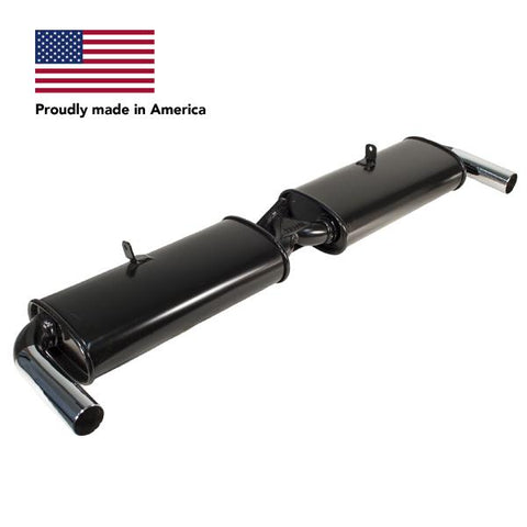 Tri Mil Muffler, Dual Quiet-Pak, Fits Standard Header, Raw - AA Performance Products