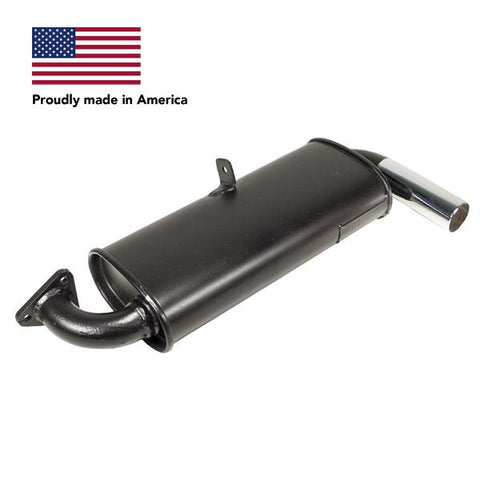 Tri Mil Muffler, Single Quiet-Pak, Fits Standard Header, Raw - AA Performance Products