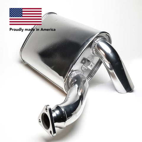 Tri Mil Muffler, Fits Sidewinder Street Header, Ceramic Coated - AA Performance Products
