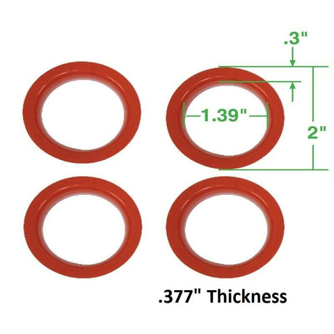 Urethane Axle Beam Tube Seals, Type 1 w/ King & Link Pin, 4 pcs., All the Same
