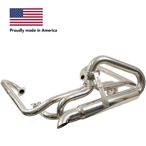 Tri Mil Exhaust, Bobtail, 1-1/2 Standard Header with Glass-Pac, Ceramic Coated - AA Performance Products