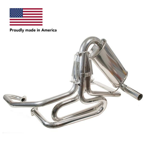 Tri Mil Exhaust, Bobcat, 1-1/2 Standard Header with Quiet-Pac, Ceramic Coated - AA Performance Products