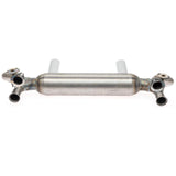 Tri Mil Exhaust, Euro 2-Tip, Heat Risers, Unpainted with Chrome Tips