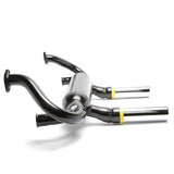 Tri Mil Exhaust, Euro 2-Tip, Dropped Tip, w/o Heat Risers, Satin Black Ceramic Coated
