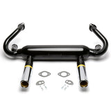 Tri Mil Exhaust, Euro 2-Tip, Dropped Tip, w/o Heat Risers, Satin Black Ceramic Coated