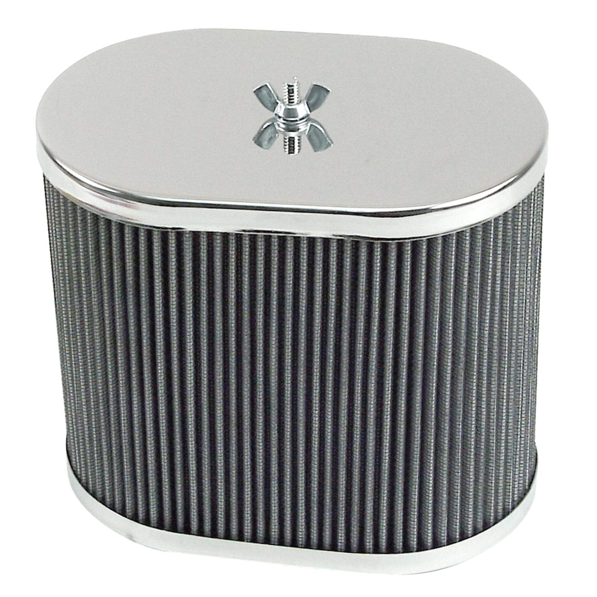 Chrome Oval Air Cleaner 40-48 IDF, 4-1/2" X 7" X 6" - AA Performance Products