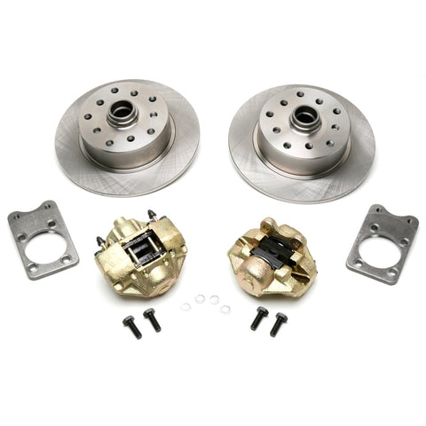 No Hassle Front Disc Brake Kit, 5-Lug Dual Pattern – 5 x 130mm & 5 x 112mm, fits ’71-’79 Super Beetle Stock Drum Spindles