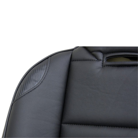 Black Leather Look Vinyl w/ Carbon Fiber Look Accents