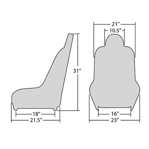 Race-Trim Black Vinyl Wide High-Back Seats