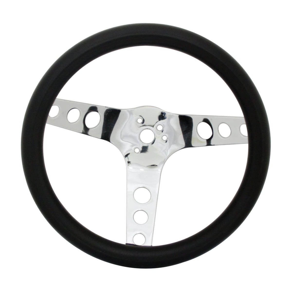 Classic Foam, Chrome, 3 spoke, 11-½" dia., 3-¾" dish / 3-¾"