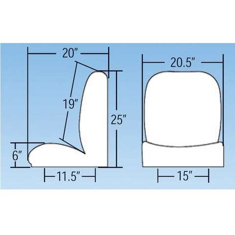 Low-Back Seat Only, Left Side, Black Vinyl, Each