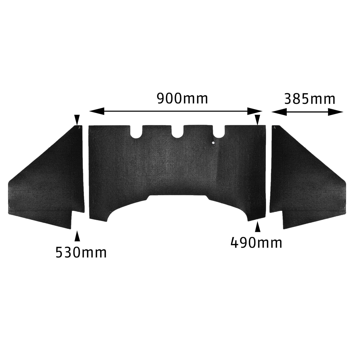 Firewall Tarboard Insulation, 3 pc, for Type 1 Convertible 1954-79