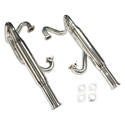 AA Off-Road Dual Exhausts, Bazookas with Flared Tips & Heat Risers, Stainless Steel