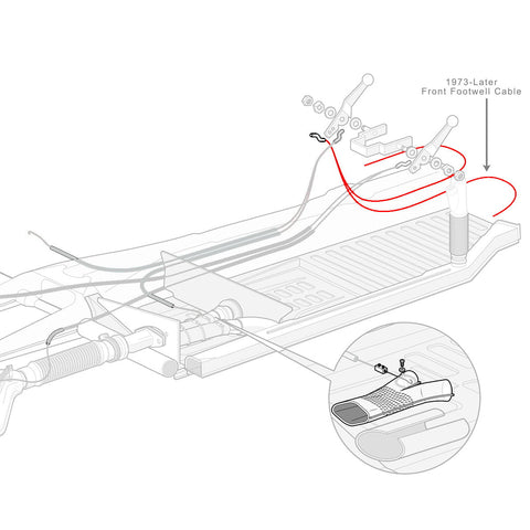 Heater Cable for Front Foot Well Vent for T1 1973-79