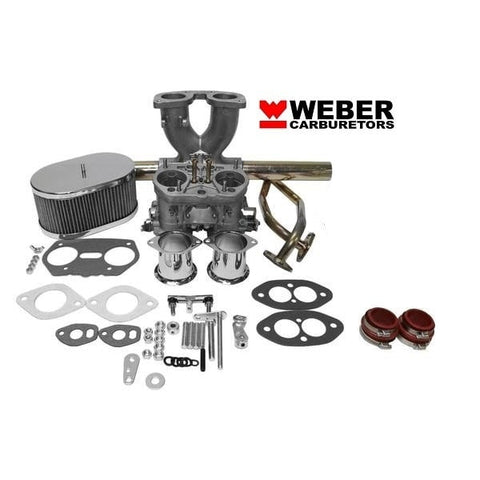 Dual Port Single 44mm Carburetor Kit with "IDF Weber Carburetor" VW Type 1 Bug