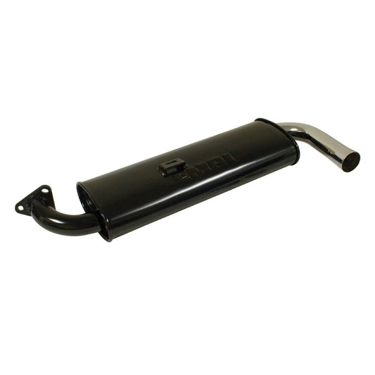 Single Quiet Muffler Black w/ Chrome Tip
