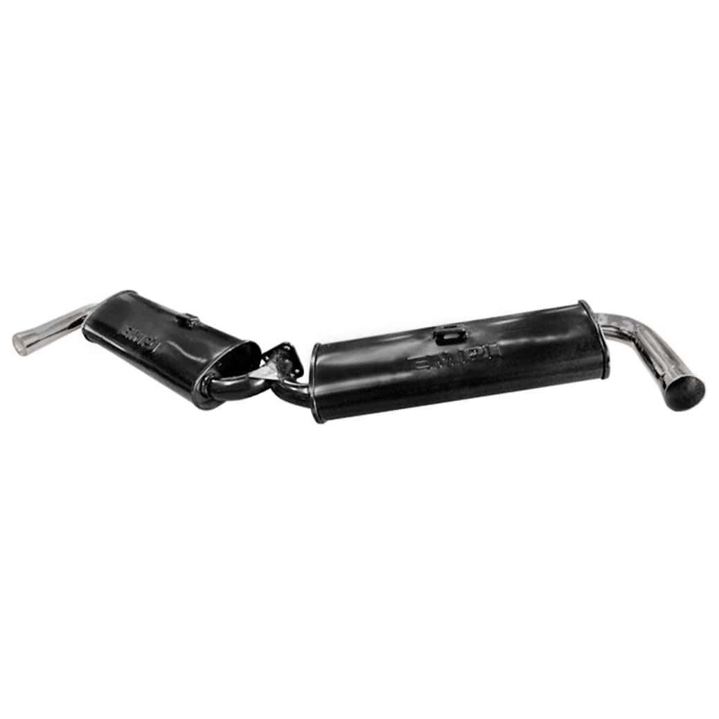 Dual Quiet Black with Chrome Tips - Type 1 & Ghia, 66-73