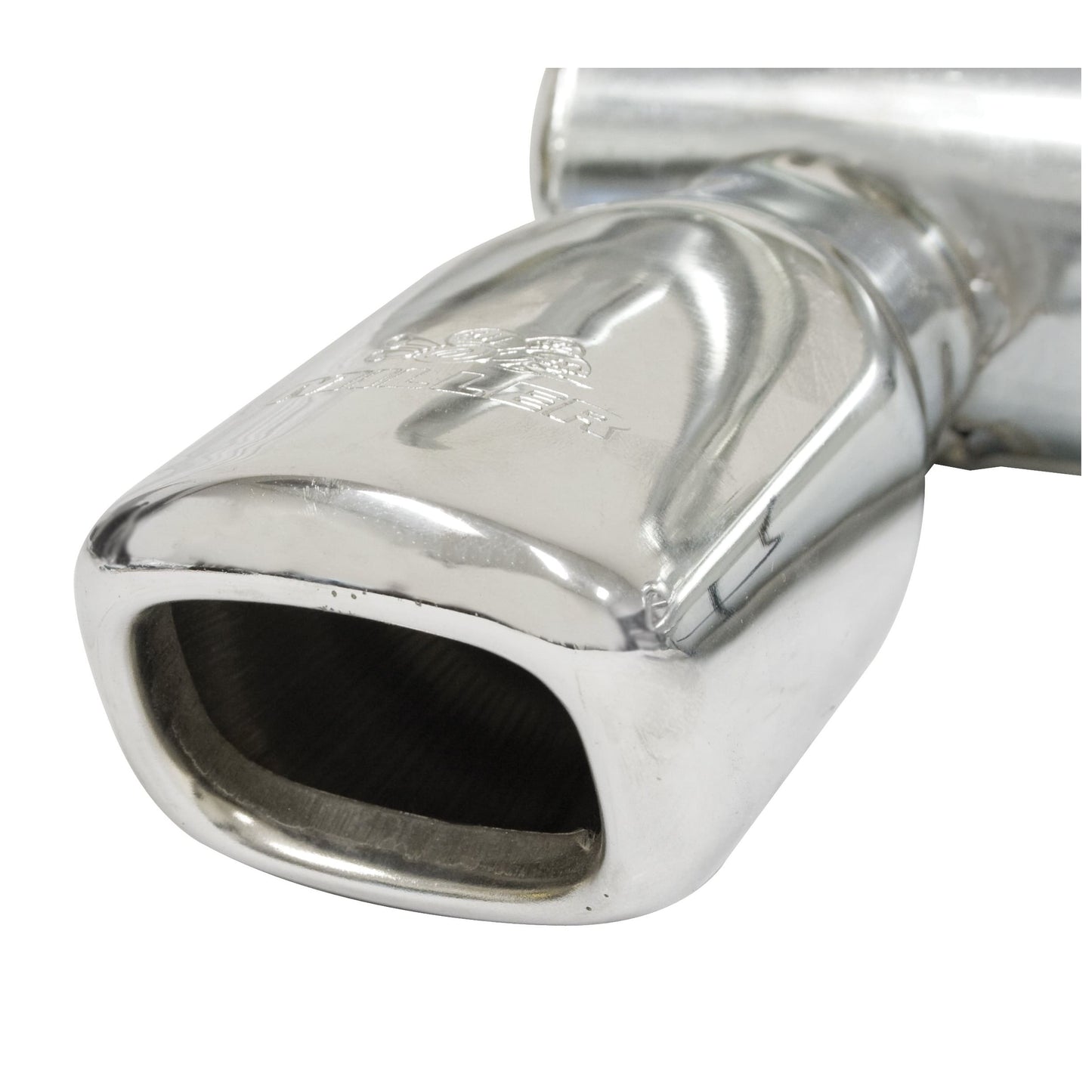 Square-Tip Exhaust, Black w/ Chrome Square Tips Type 1 & Ghia, 1300-1600cc, 66-73