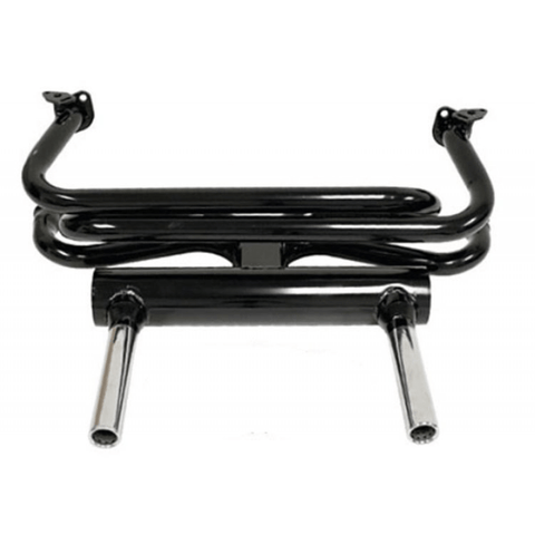 Pea Shooter Exhaust System - Black w/ Chrome 'Pea Shooter' Tips Type 1 & Ghia, 1300-1600cc, 66-73 - AA Performance Products