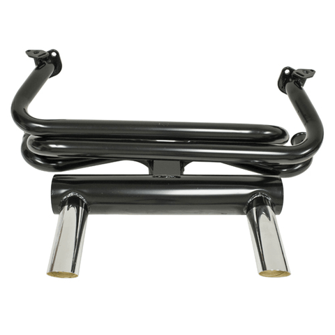 Empi Tip Exhaust System Type 1, 1200cc, 63 1/2-65 (40HP) Black with Chrome Tips - AA Performance Products