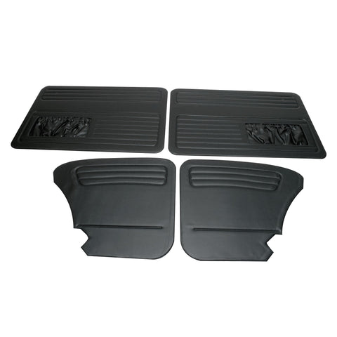 4-Piece Universal Door Panel Kit, Type 1 & S/B 65-77, Black (Exc. Conv.)