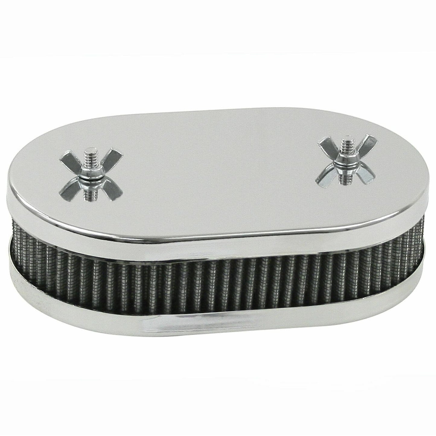 Chrome Air Cleaner WEBER 40-42 DCNF, 1-3/4" High w/Gauze (2-Hole Top)