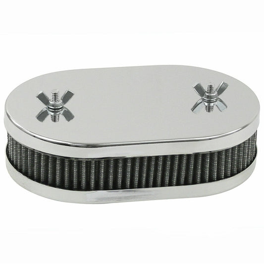 Chrome Air Cleaner WEBER 40-42 DCNF, 1-3/4" High w/Gauze (2-Hole Top)
