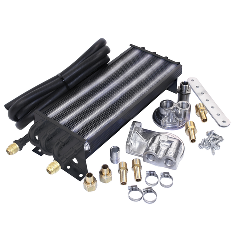 Universal 8-Pass Oil Cooler Kit, w/Sandwich Adapter - AA Performance Products