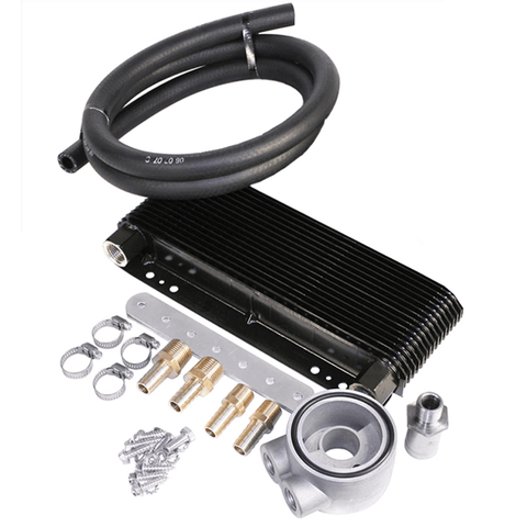 24-Plate Oil Cooler Kit w/Sandwich Adapter - AA Performance Products