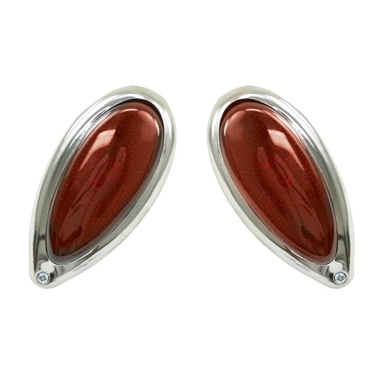 Red Teardrop Tail Lights, Pair