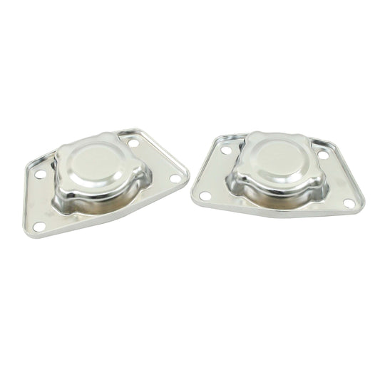 Chrome Spring Plate Caps - Swing Axle, Pair