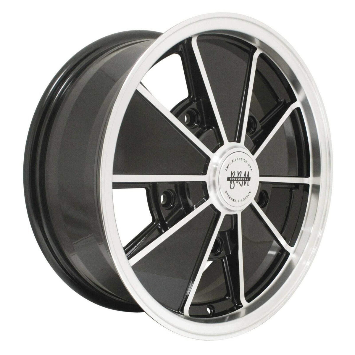Empi BRM 9676 Gloss Black w/ Polished Lip & Spoke Edges 5x15" - AA Performance Products