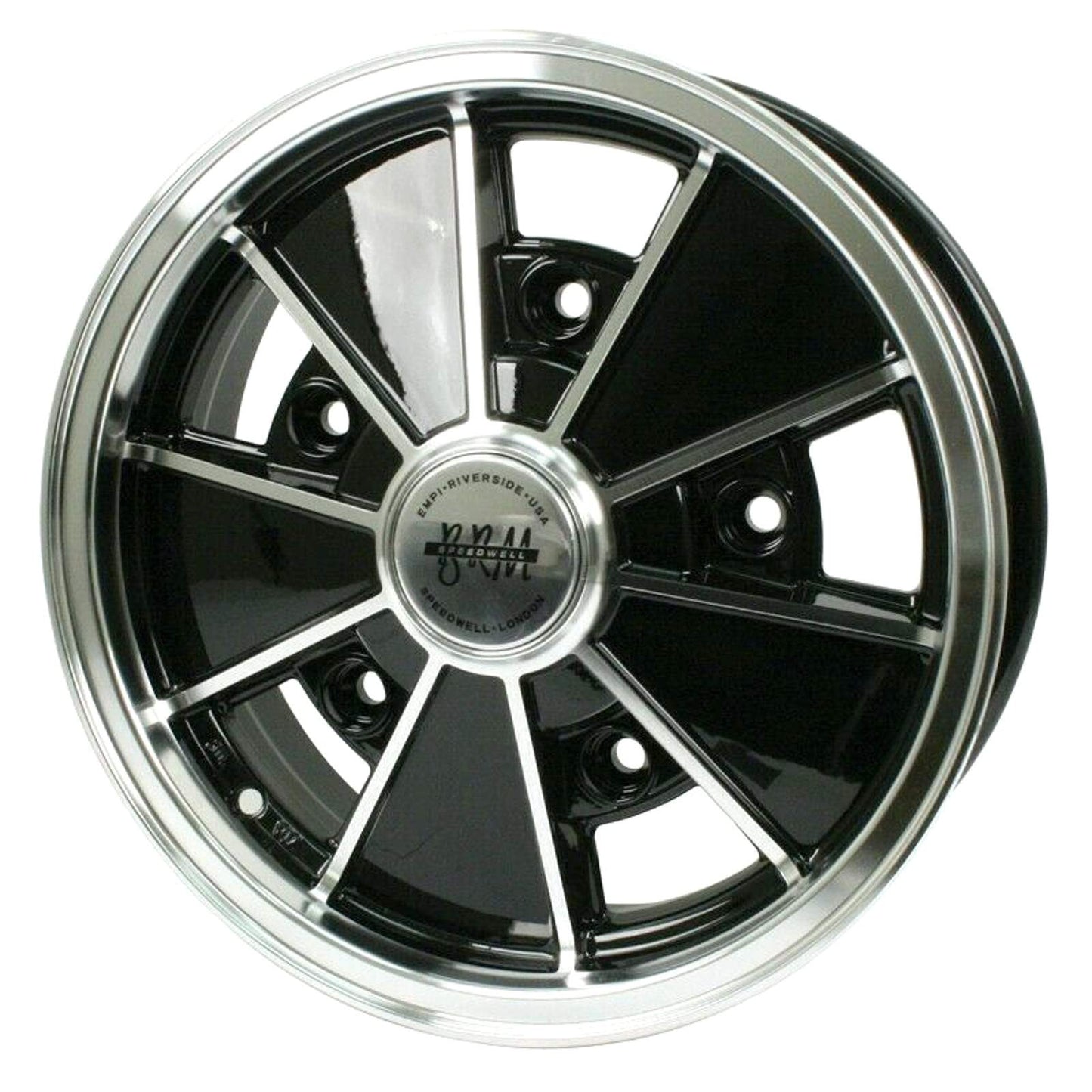Empi BRM 9676 Gloss Black w/ Polished Lip & Spoke Edges 5x15" - AA Performance Products