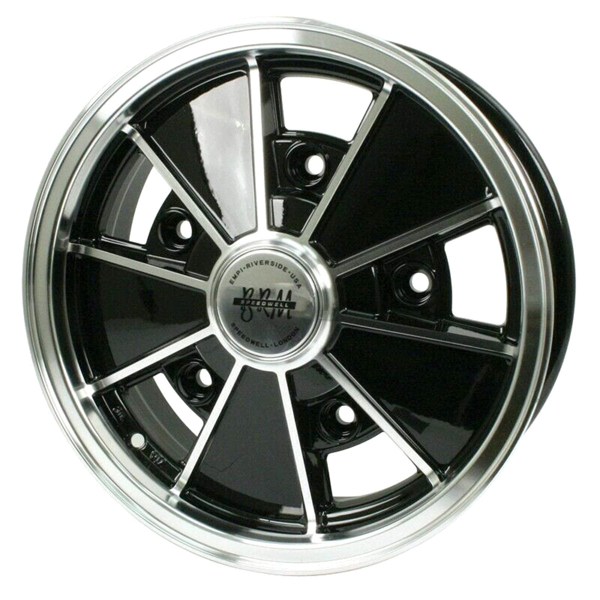 Empi BRM 9676 Gloss Black w/ Polished Lip & Spoke Edges 5x15" - AA Performance Products