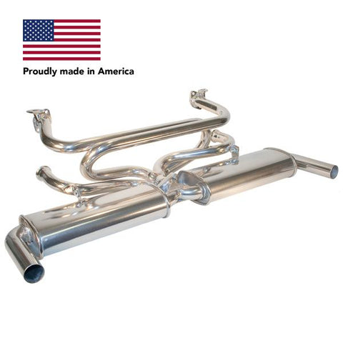 Tri Mil Exhaust, Dual Quiet-Pak for Bus & Ghia, Ceramic Coated - AA Performance Products