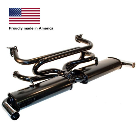 Tri Mil Exhaust, Dual Quiet-Pak for Bus & Ghia, Raw - AA Performance Products