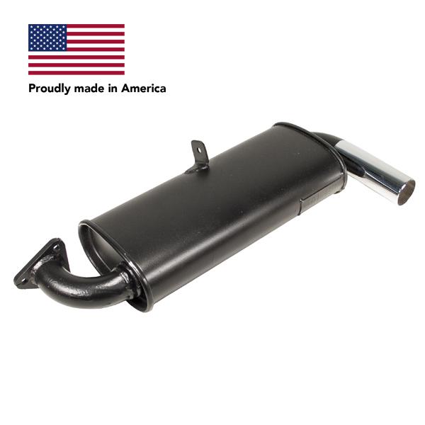 Tri Mil Muffler, Single Quiet-Pak, Fits Standard Header, Raw - AA Performance Products