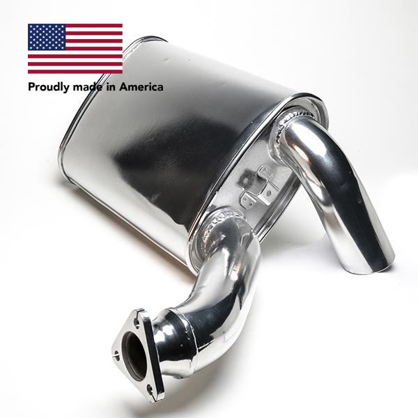 Tri Mil Muffler, Fits Sidewinder Street Header, Ceramic Coated - AA Performance Products