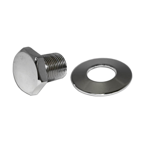 Chrome Crank Pulley Long Bolt Nut & Washer - AA Performance Products