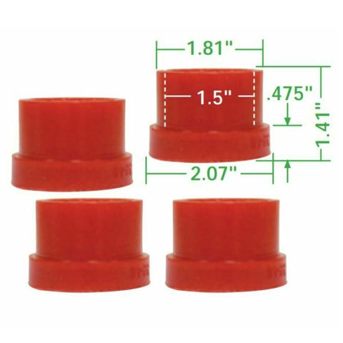 Urethane Axle Beam Bushing Kit, Outer, for King & Link Pin w/ Bearings, 4 pcs., All the Same