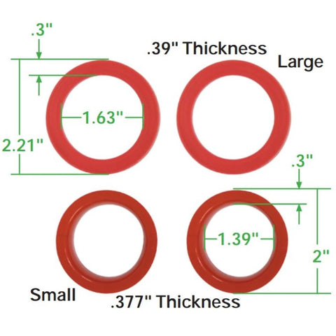 Urethane Axle Beam Tube Seals, Type 1 w/ Ball Joint, 4 pcs., 2 Small, 2 Large