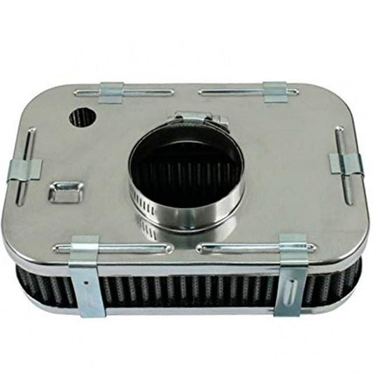 Rectangular Air Cleaner Stock VW Carb, Clamp-on, 2" High w/Gauze, Includes Clamp Replacement Element