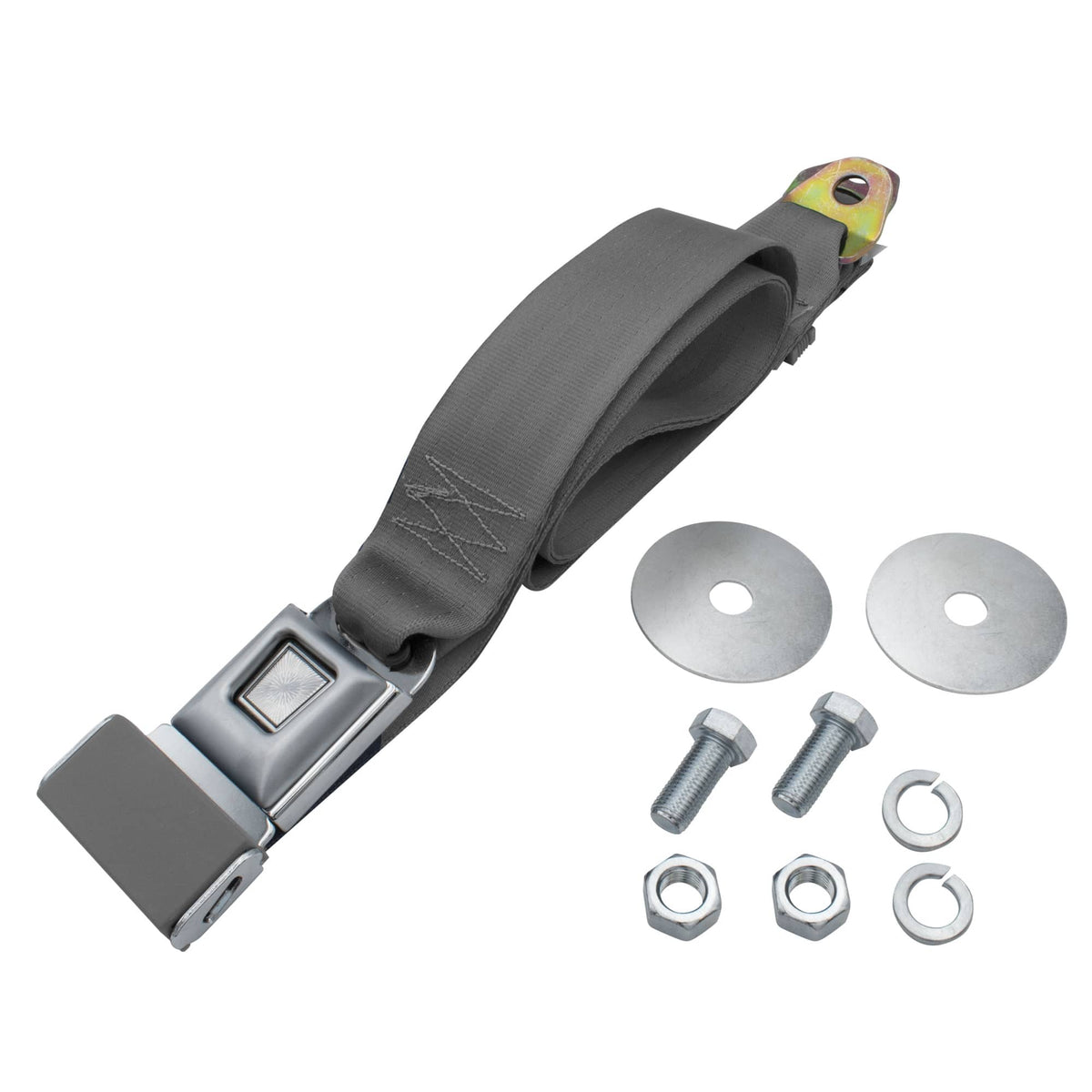 2 Point Lap Seat Belt With Push Button Latch w/ Hardware, Universal 72", Each