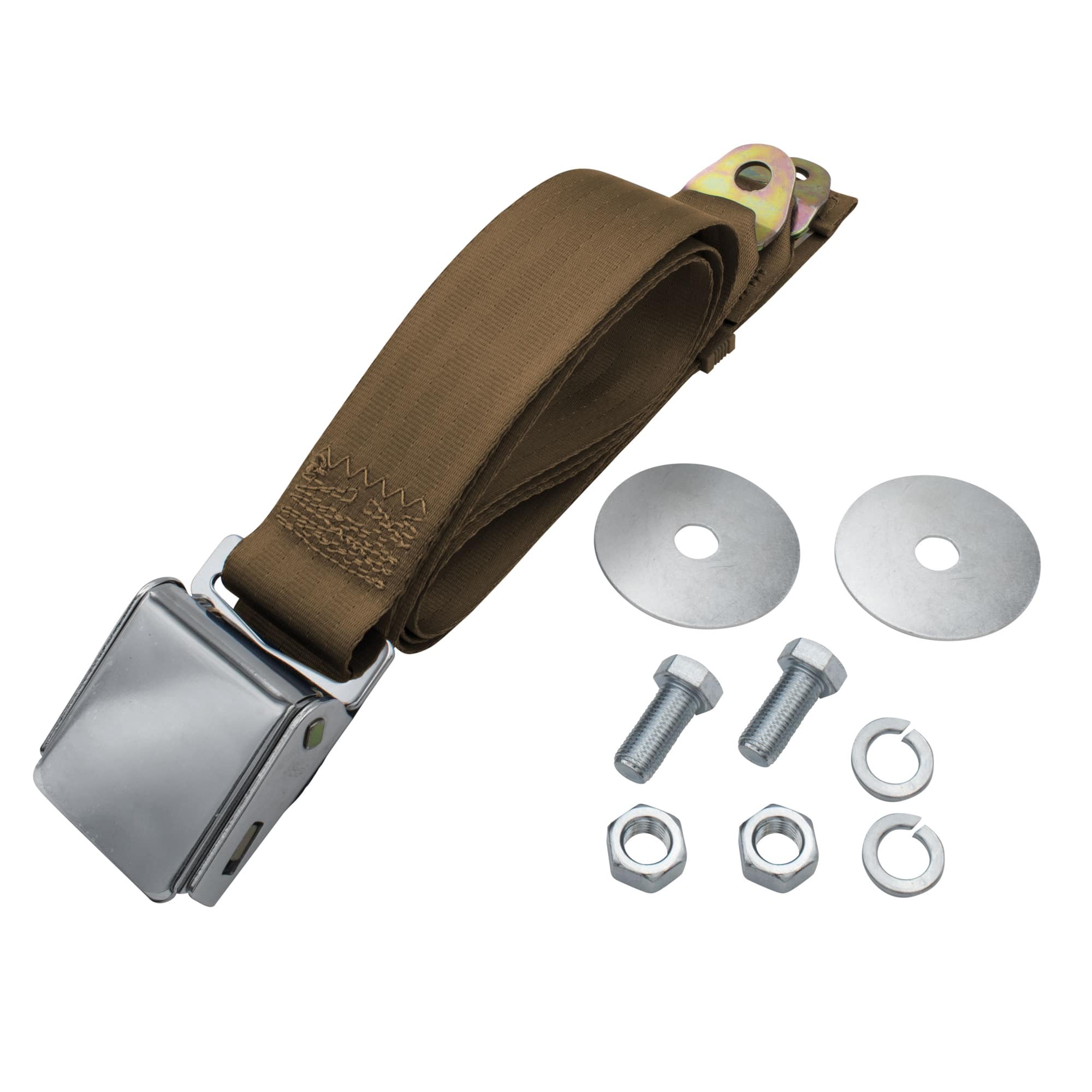 2 Point Lap Seat Belt With Chrome Latch Buckle w/ Hardware