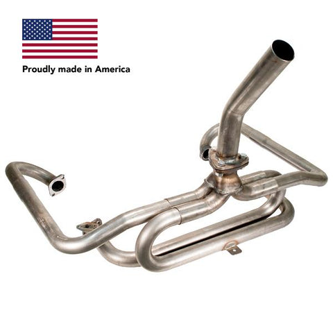 Tri Mil Exhaust, Bobtail, 1-1/2 Standard Header with Stinger, Raw Steel - AA Performance Products
