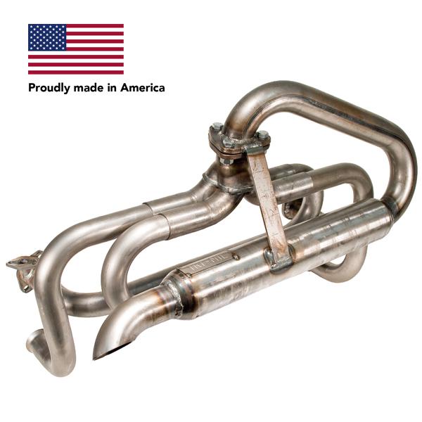 Tri Mil Exhaust, Bobtail, 1-1/2 Heater Box Header with Glass-Pac, Raw ...