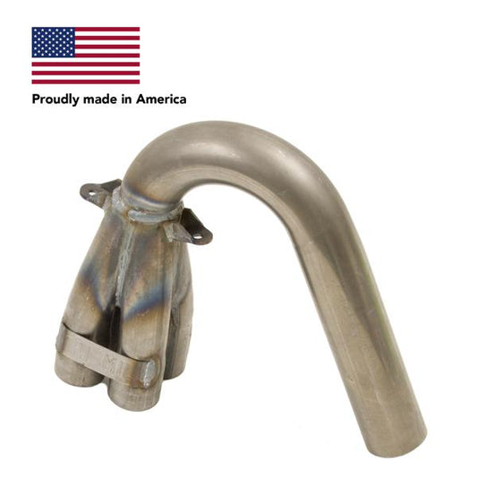 Tri Mil Collector, Bobcat, 1-1/2 Dia with 2in Dia U-Bend, Raw Steel - AA Performance Products